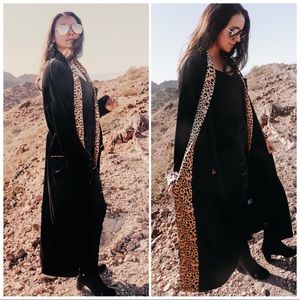 Black Velvet Leopard Duster